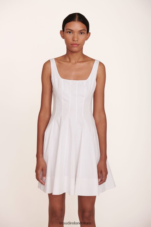 Women Clothing White STAUD MINI WELLS DRESS H8RLPJ93