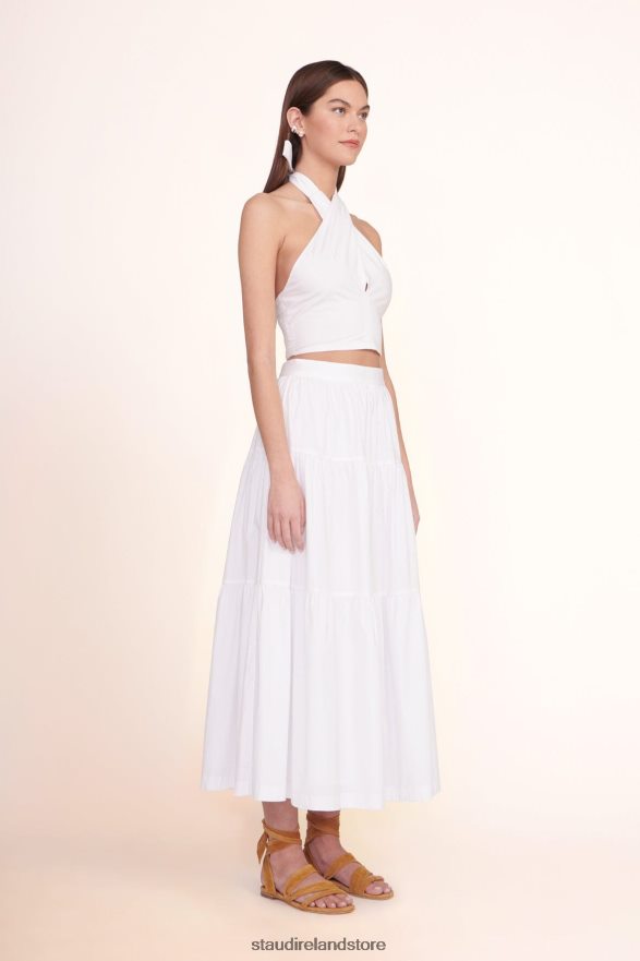 Women Clothing White STAUD SMOCKED KAI TOP H8RLPJ350