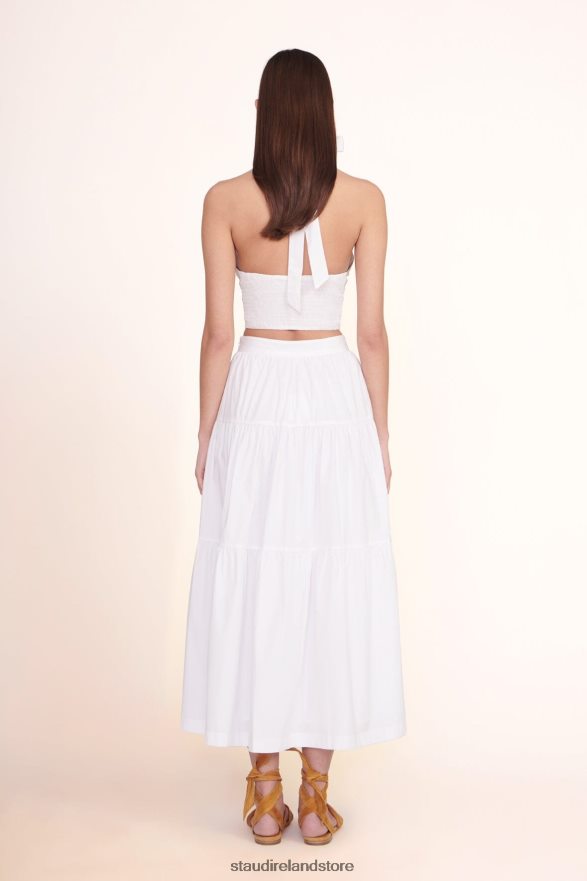 Women Clothing White STAUD SMOCKED KAI TOP H8RLPJ350
