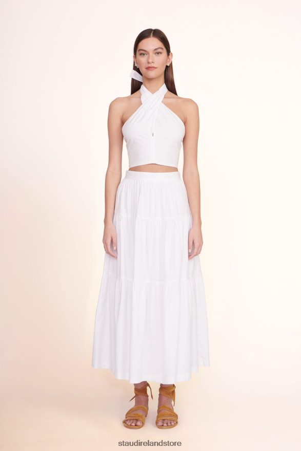 Women Clothing White STAUD SMOCKED KAI TOP H8RLPJ350
