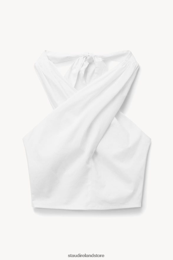 Women Clothing White STAUD SMOCKED KAI TOP H8RLPJ350
