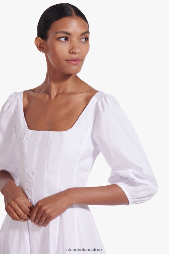 Women Clothing White STAUD SWELLS DRESS H8RLPJ315
