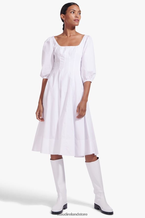 Women Clothing White STAUD SWELLS DRESS H8RLPJ315