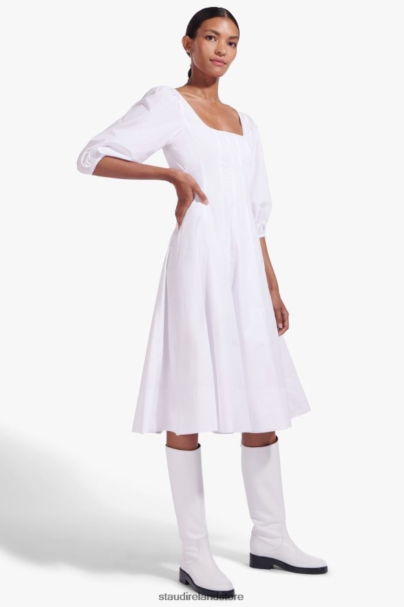 Women Clothing White STAUD SWELLS DRESS H8RLPJ315