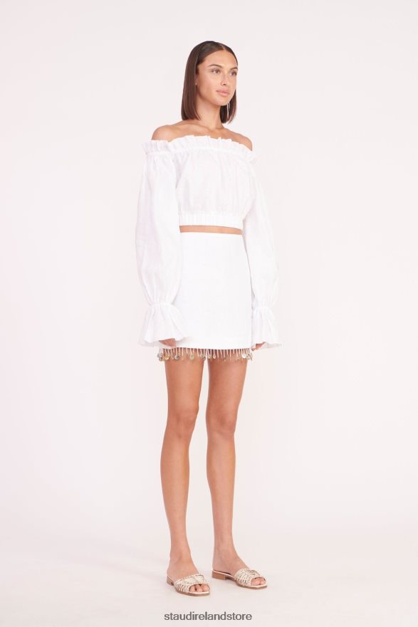 Women Clothing White STAUD TRISTAN TOP H8RLPJ339