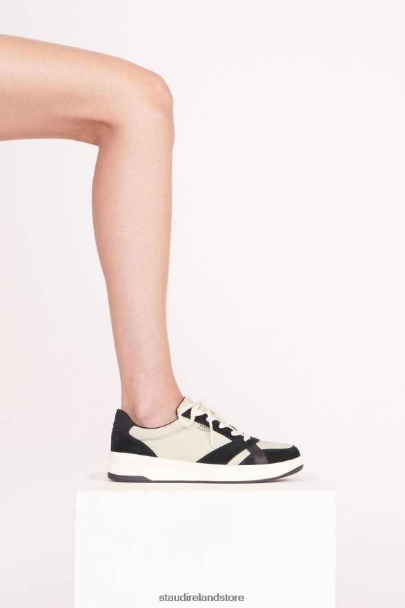 Women Shoes Black Cream STAUD + KEDS THE COURT SNEAKER H8RLPJ861