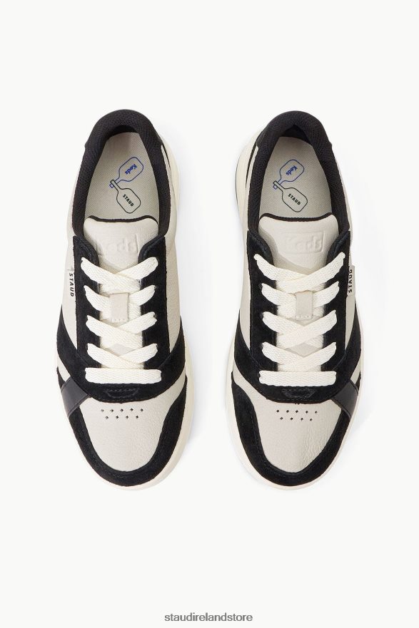 Women Shoes Black Cream STAUD + KEDS THE COURT SNEAKER H8RLPJ861