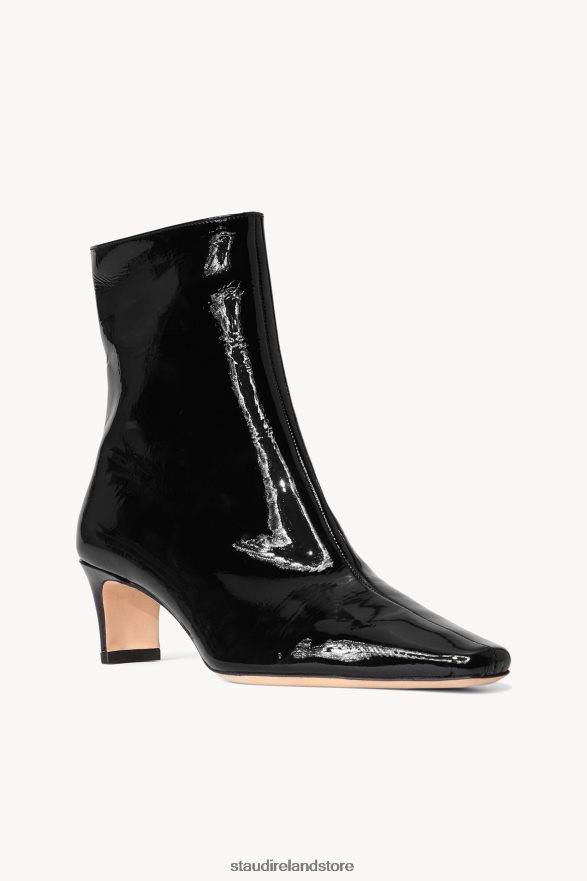 Women Shoes Black Patent STAUD WALLY ANKLE BOOT H8RLPJ979