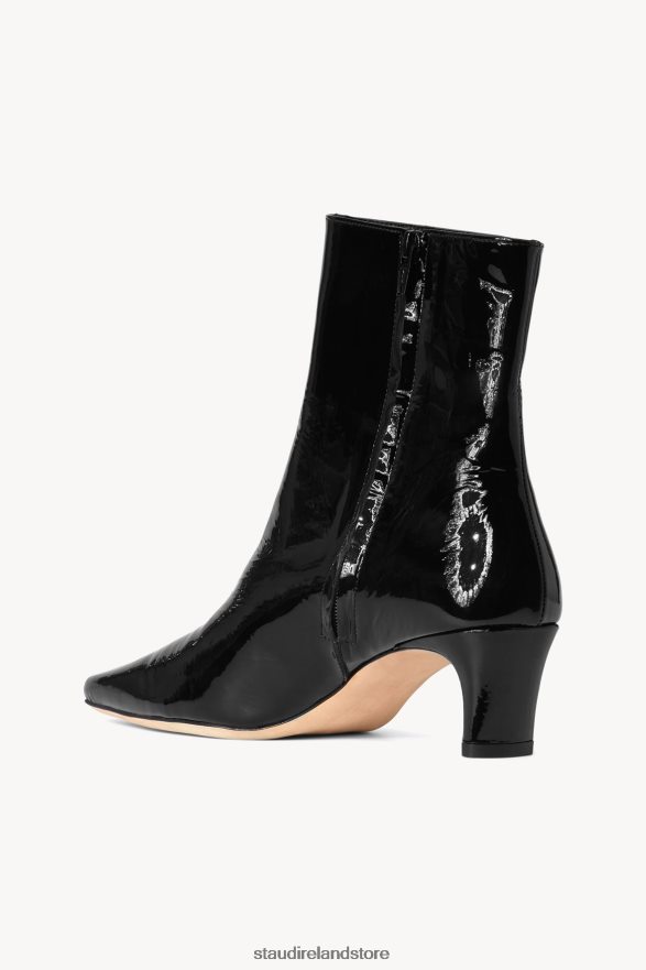 Women Shoes Black Patent STAUD WALLY ANKLE BOOT H8RLPJ979