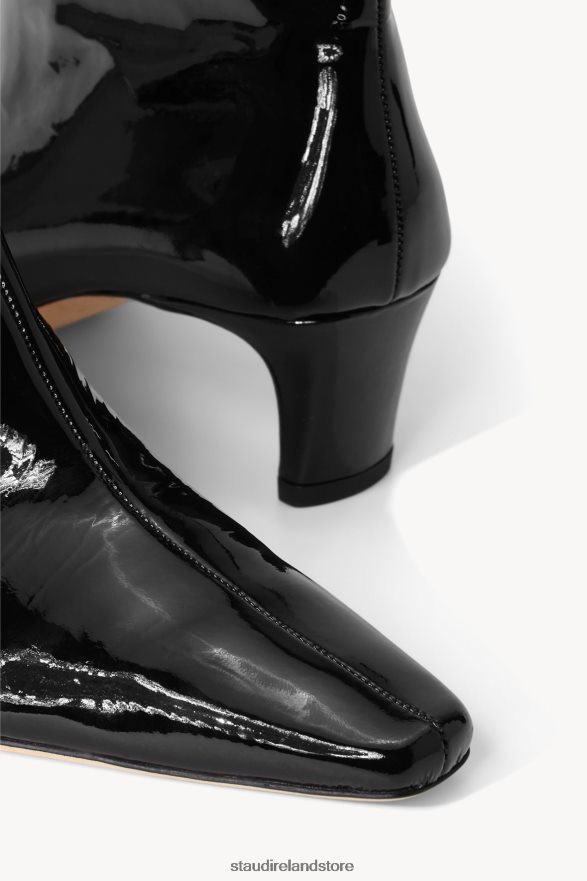 Women Shoes Black Patent STAUD WALLY ANKLE BOOT H8RLPJ979