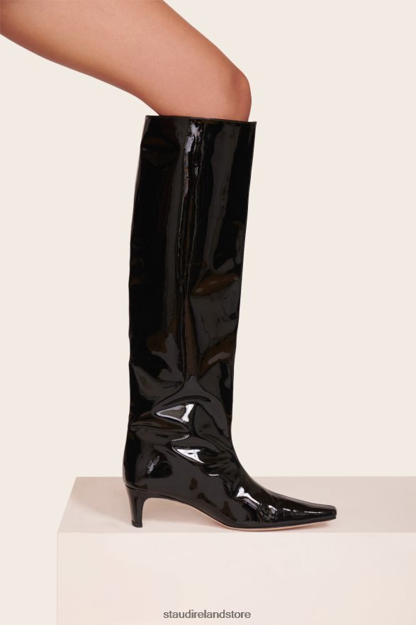 Women Shoes Black Patent STAUD WALLY BOOT H8RLPJ965