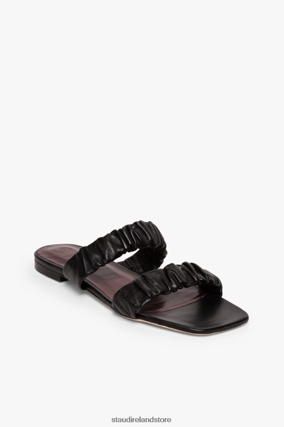 Women Shoes Black STAUD MAYA RUCHED SANDAL H8RLPJ926