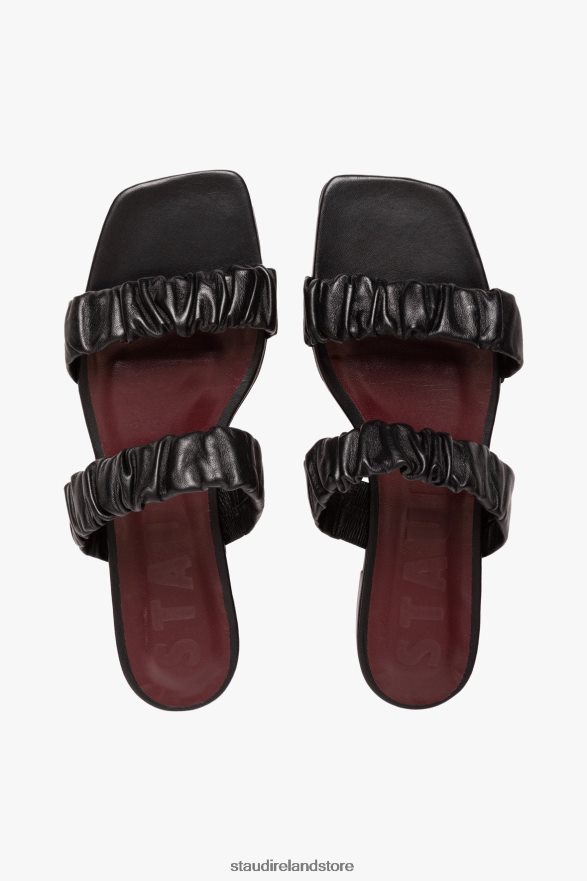 Women Shoes Black STAUD MAYA RUCHED SANDAL H8RLPJ926