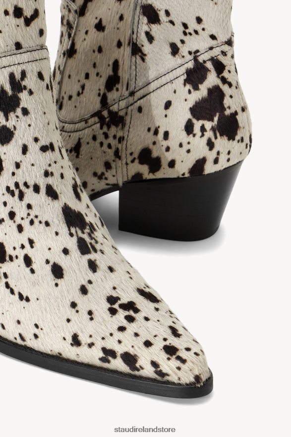 Women Shoes Black White Haircalf STAUD JUNE BOOT H8RLPJ974