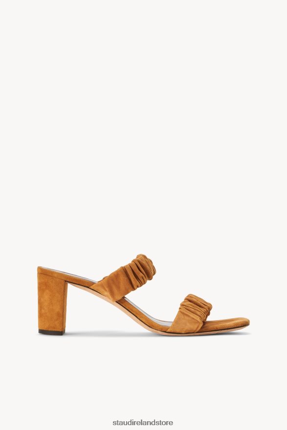 Women Shoes Cashew Suede STAUD FRANKIE RUCHED SANDAL H8RLPJ892