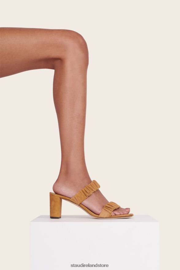 Women Shoes Cashew Suede STAUD FRANKIE RUCHED SANDAL H8RLPJ892