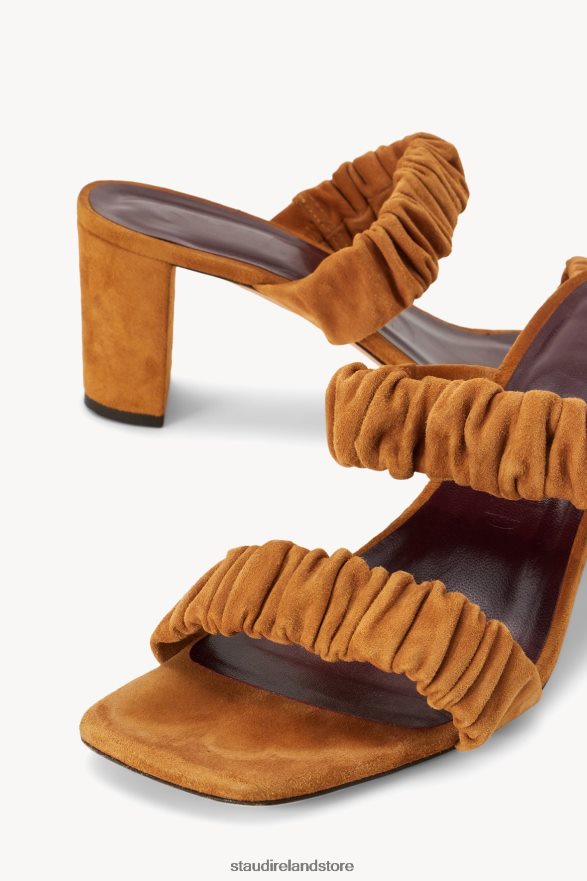 Women Shoes Cashew Suede STAUD FRANKIE RUCHED SANDAL H8RLPJ892