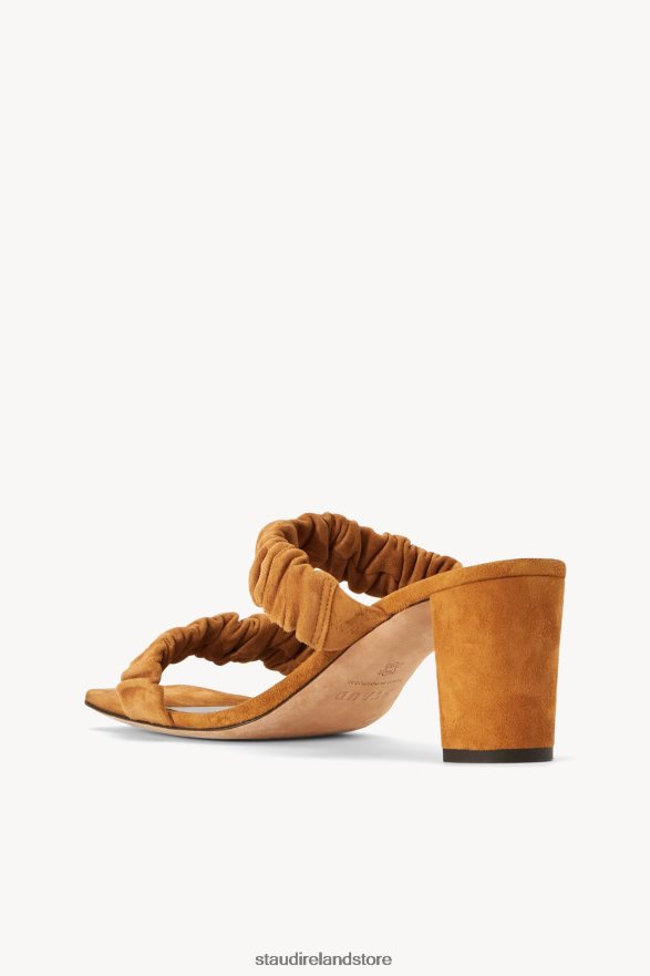 Women Shoes Cashew Suede STAUD FRANKIE RUCHED SANDAL H8RLPJ892