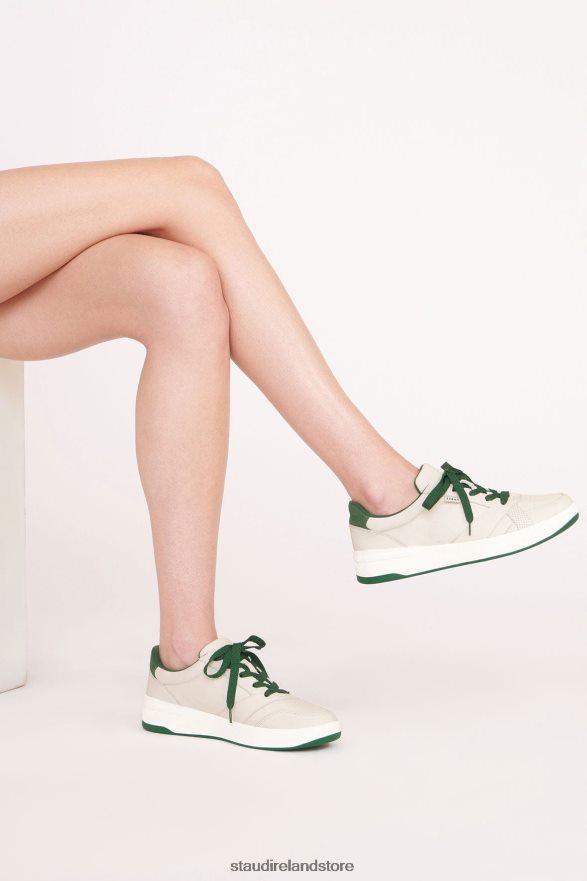 Women Shoes Cream Green STAUD + KEDS THE COURT SNEAKER H8RLPJ862