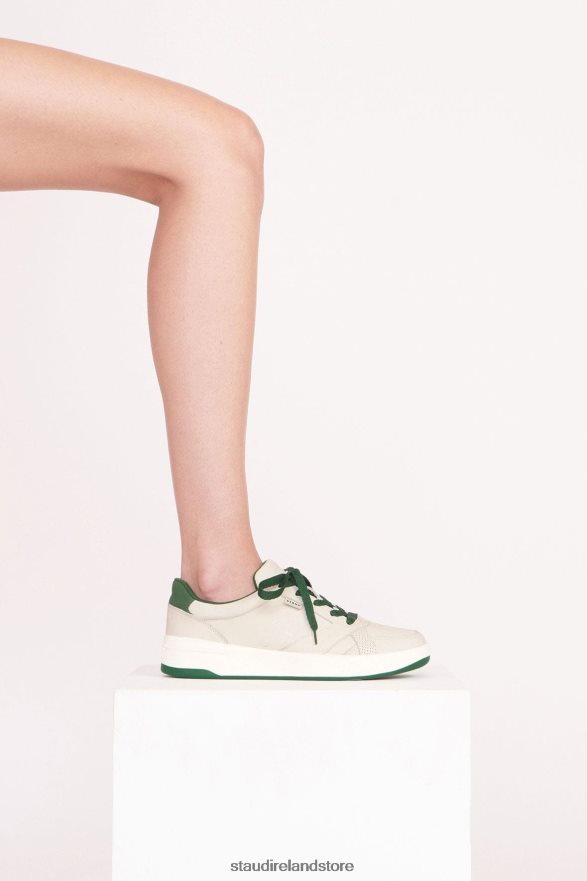 Women Shoes Cream Green STAUD + KEDS THE COURT SNEAKER H8RLPJ862