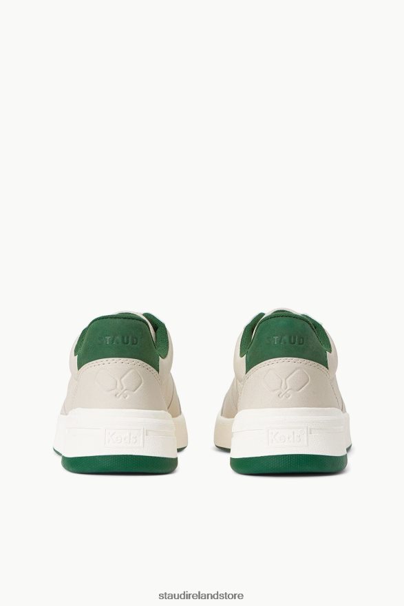 Women Shoes Cream Green STAUD + KEDS THE COURT SNEAKER H8RLPJ862