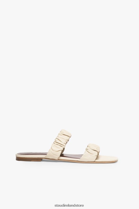 Women Shoes Cream STAUD MAYA RUCHED SANDAL H8RLPJ927