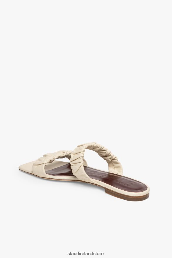 Women Shoes Cream STAUD MAYA RUCHED SANDAL H8RLPJ927