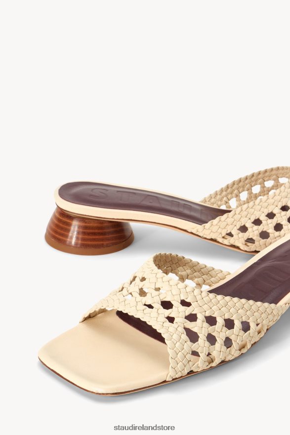 Women Shoes Cream STAUD SIMONE CROCHET HEEL H8RLPJ891