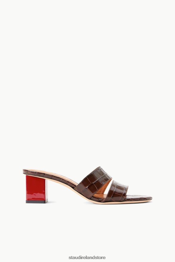 Women Shoes Espresso Croc Embossed Ruby Patent STAUD JULES BLOCK HEEL ESPRESSO RUBY H8RLPJ867