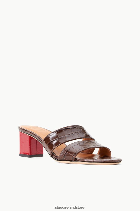 Women Shoes Espresso Croc Embossed Ruby Patent STAUD JULES BLOCK HEEL ESPRESSO RUBY H8RLPJ867