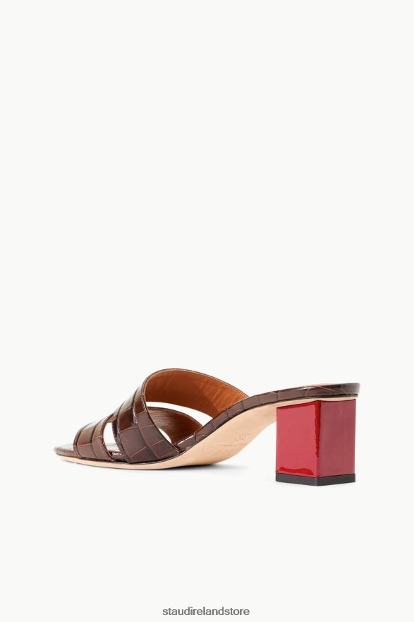 Women Shoes Espresso Croc Embossed Ruby Patent STAUD JULES BLOCK HEEL ESPRESSO RUBY H8RLPJ867