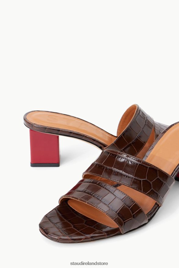 Women Shoes Espresso Croc Embossed Ruby Patent STAUD JULES BLOCK HEEL ESPRESSO RUBY H8RLPJ867