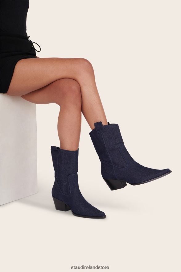 Women Shoes Medium Wash STAUD JUNE BOOT DENIM H8RLPJ973