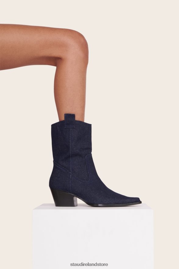 Women Shoes Medium Wash STAUD JUNE BOOT DENIM H8RLPJ973