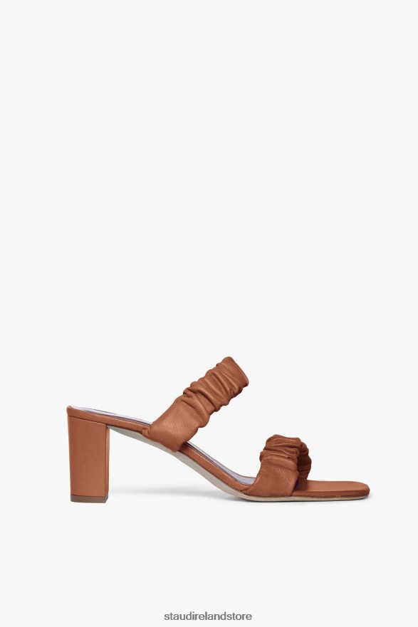 Women Shoes Tan STAUD FRANKIE RUCHED SANDAL H8RLPJ895