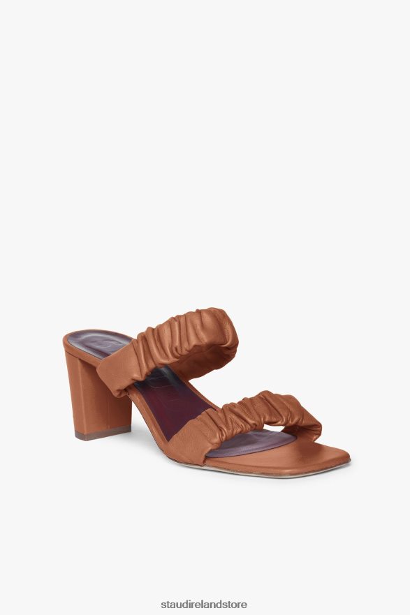 Women Shoes Tan STAUD FRANKIE RUCHED SANDAL H8RLPJ895
