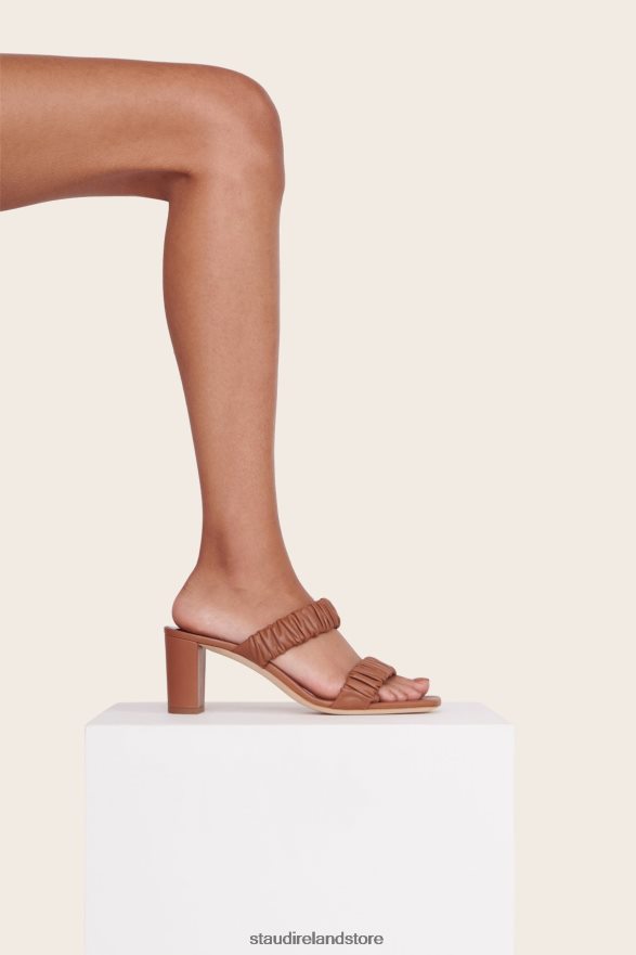 Women Shoes Tan STAUD FRANKIE RUCHED SANDAL H8RLPJ895