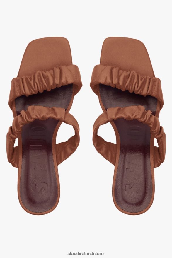Women Shoes Tan STAUD FRANKIE RUCHED SANDAL H8RLPJ895