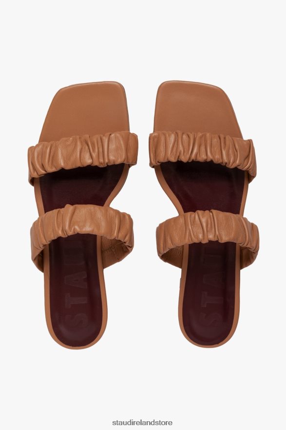 Women Shoes Tan STAUD MAYA RUCHED SANDAL H8RLPJ928