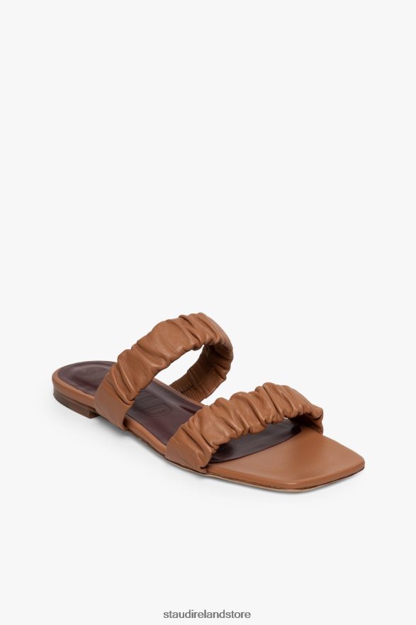 Women Shoes Tan STAUD MAYA RUCHED SANDAL H8RLPJ928