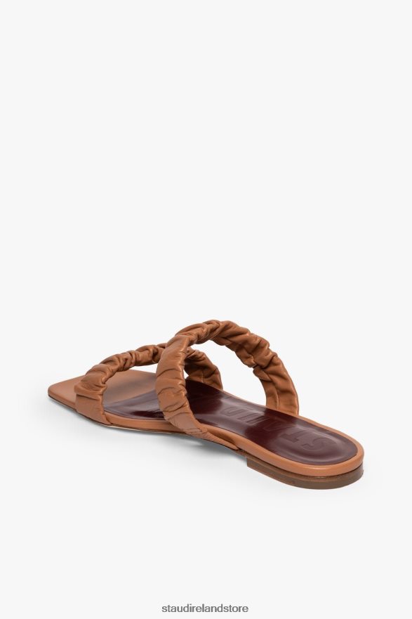 Women Shoes Tan STAUD MAYA RUCHED SANDAL H8RLPJ928