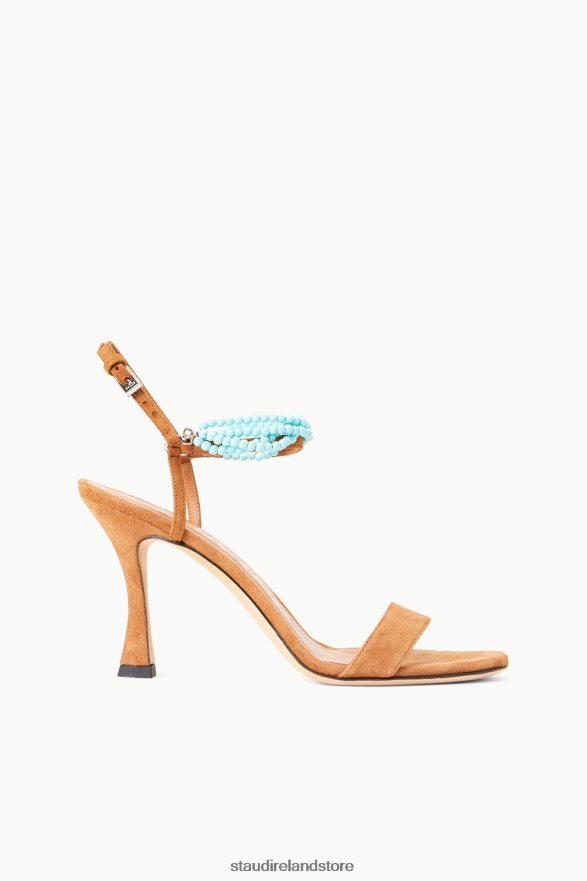 Women Shoes Tan Suede Turquoise STAUD PETRA HEEL TAN TURQUOISE H8RLPJ864