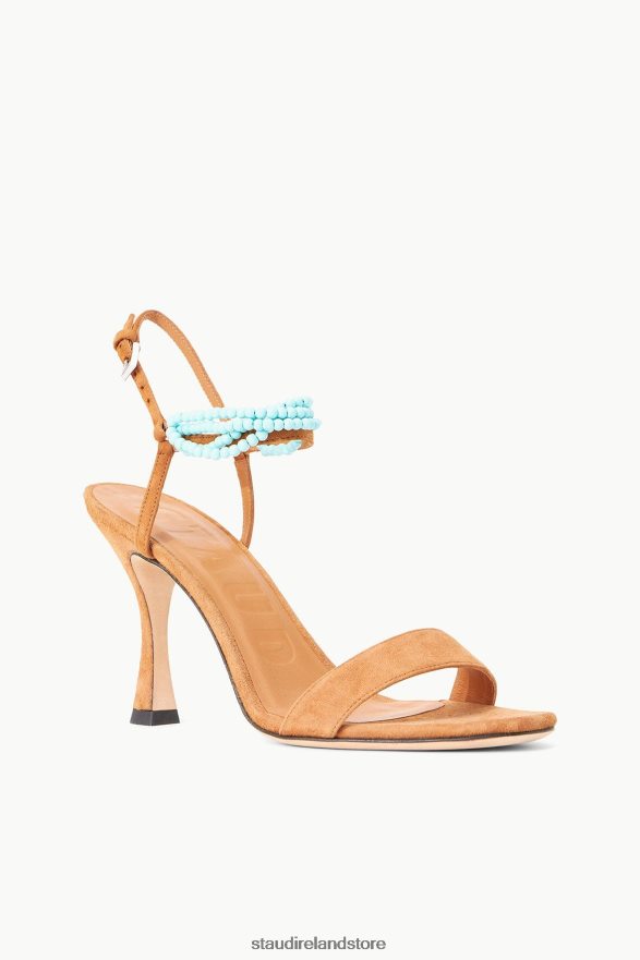 Women Shoes Tan Suede Turquoise STAUD PETRA HEEL TAN TURQUOISE H8RLPJ864