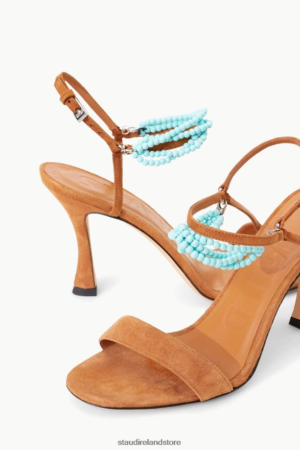 Women Shoes Tan Suede Turquoise STAUD PETRA HEEL TAN TURQUOISE H8RLPJ864