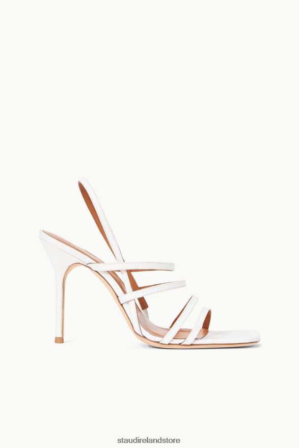 Women Shoes White STAUD ANISE HEEL SATIN H8RLPJ884