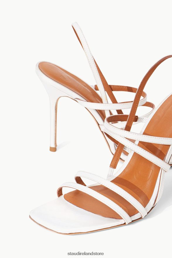Women Shoes White STAUD ANISE HEEL SATIN H8RLPJ884