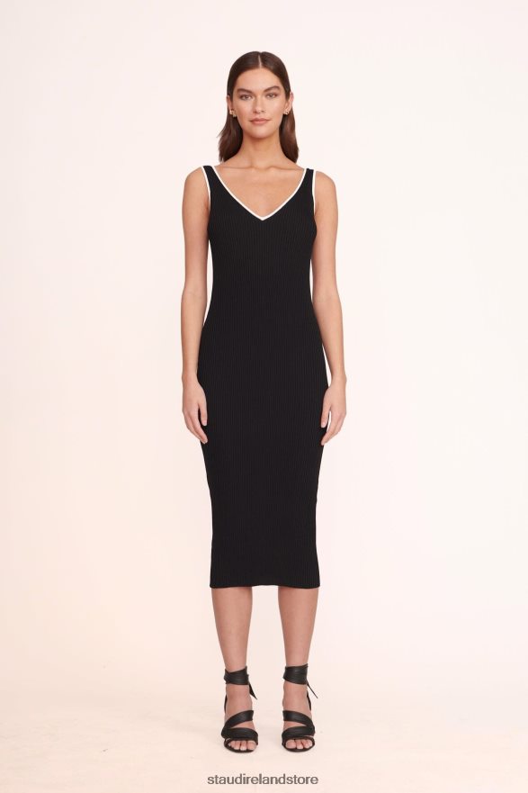 Women Clothing Black White STAUD DANA DRESS H8RLPJ126
