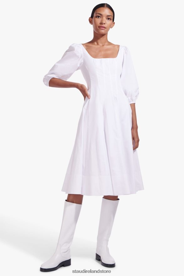 Women Clothing White STAUD SWELLS DRESS H8RLPJ315