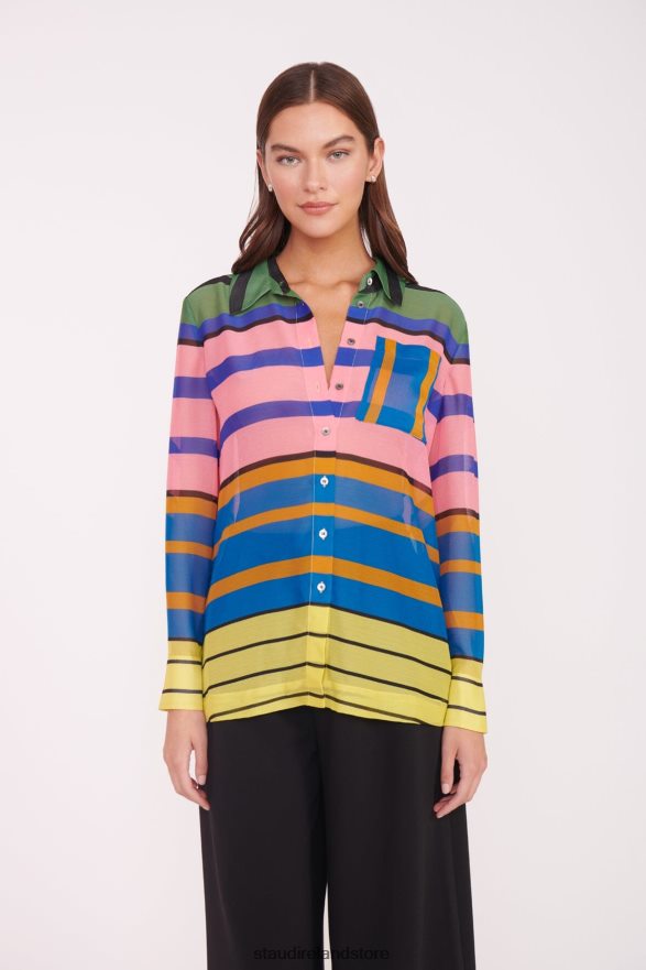Women Clothing Marble Wave STAUD MARTHA TUNIC FORMENTERA STRIPE H8RLPJ319
